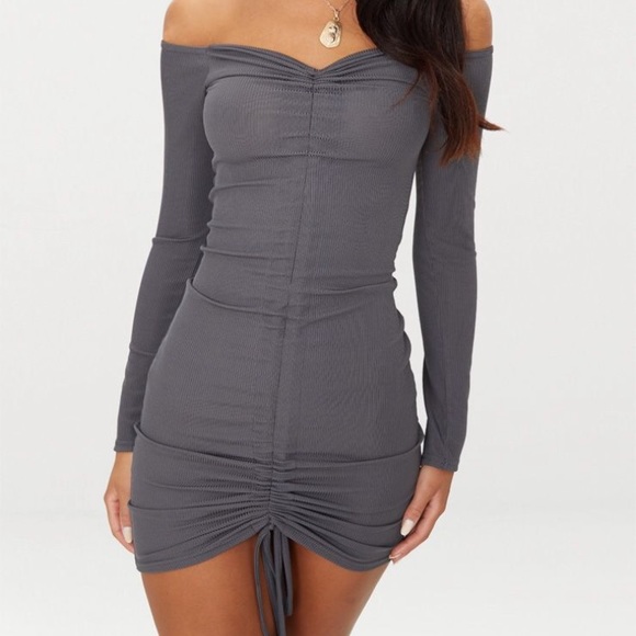 dark grey bodycon dress